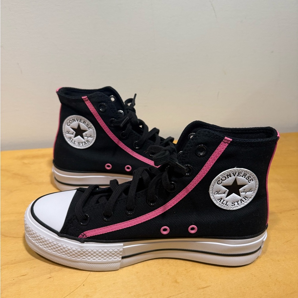 Brand New Limited Edition Converse Black and Pink High-Tops